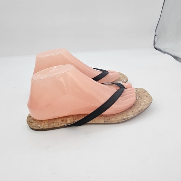 Korks Winnie Flat Flip Flop Sandals Black/Cork Women’s Size 8 Preowned - Picture 7 of 16
